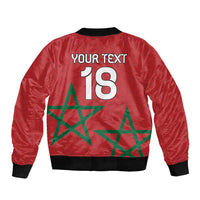 Custom Morocco Heritage Football Sleeve Zip Bomber Jacket Road To Champion