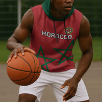 Custom Morocco Heritage Football Sleeveless Hoodie Road To Champion