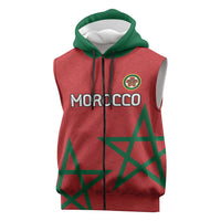 Custom Morocco Heritage Football Sleeveless Zip Hoodie Road To Champion
