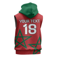 Custom Morocco Heritage Football Sleeveless Zip Hoodie Road To Champion