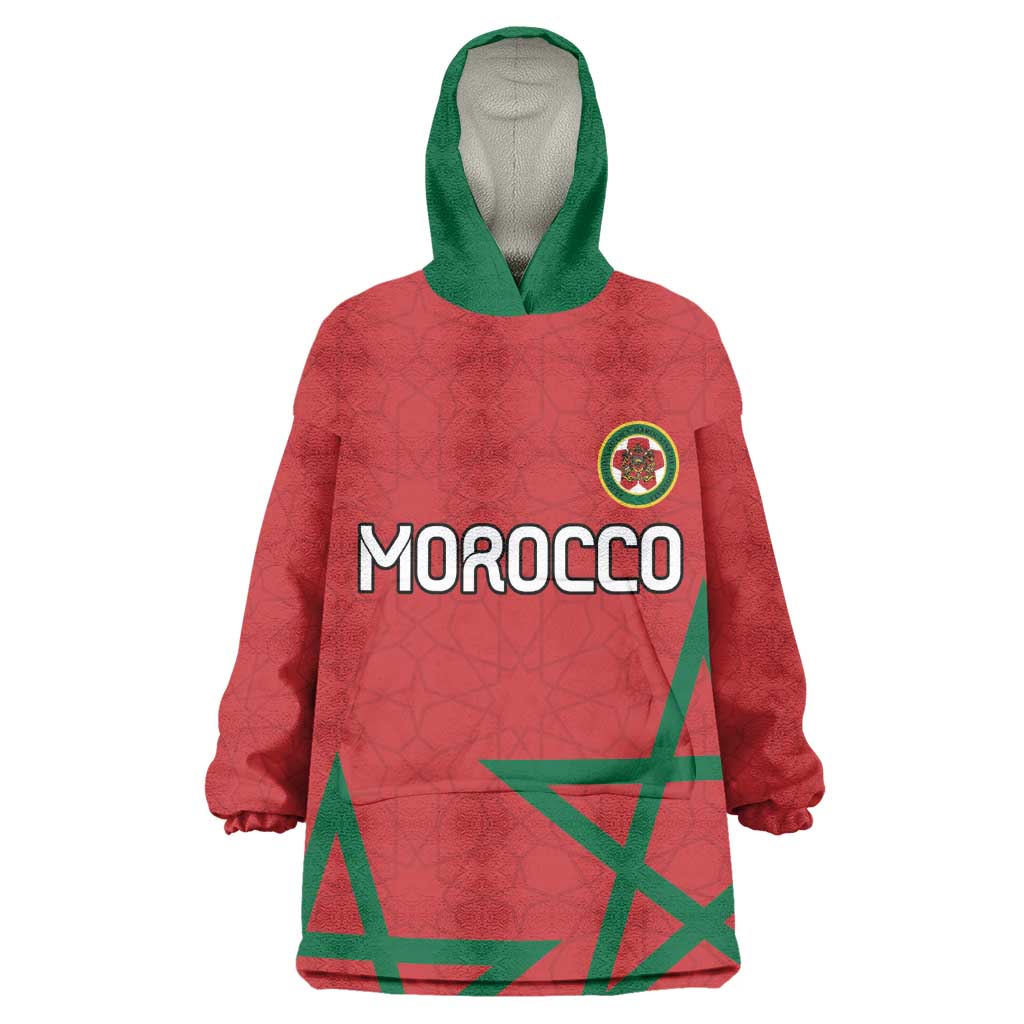 Custom Morocco Heritage Football Wearable Blanket Hoodie Road To Champion