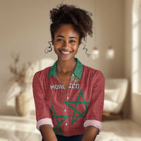 Custom Morocco Heritage Football Women Casual Shirt Road To Champion