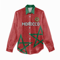 Custom Morocco Heritage Football Women Casual Shirt Road To Champion