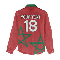 Custom Morocco Heritage Football Women Casual Shirt Road To Champion