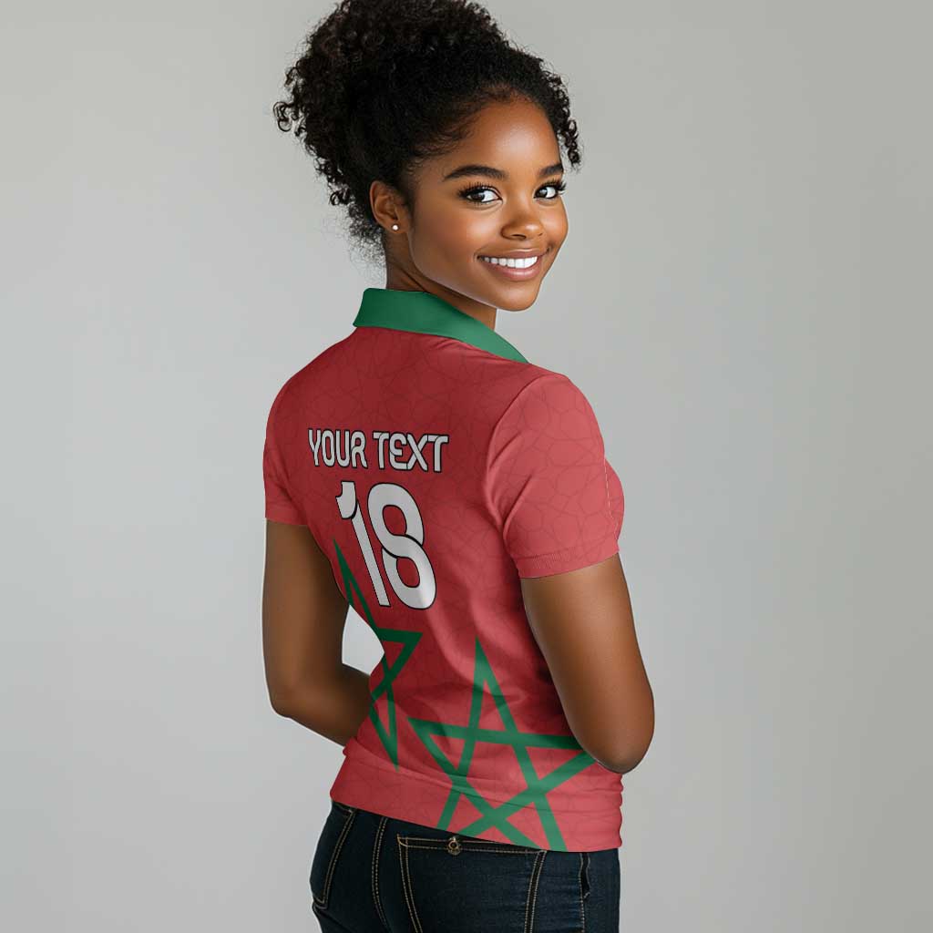 Custom Morocco Heritage Football Women Polo Shirt Road To Champion