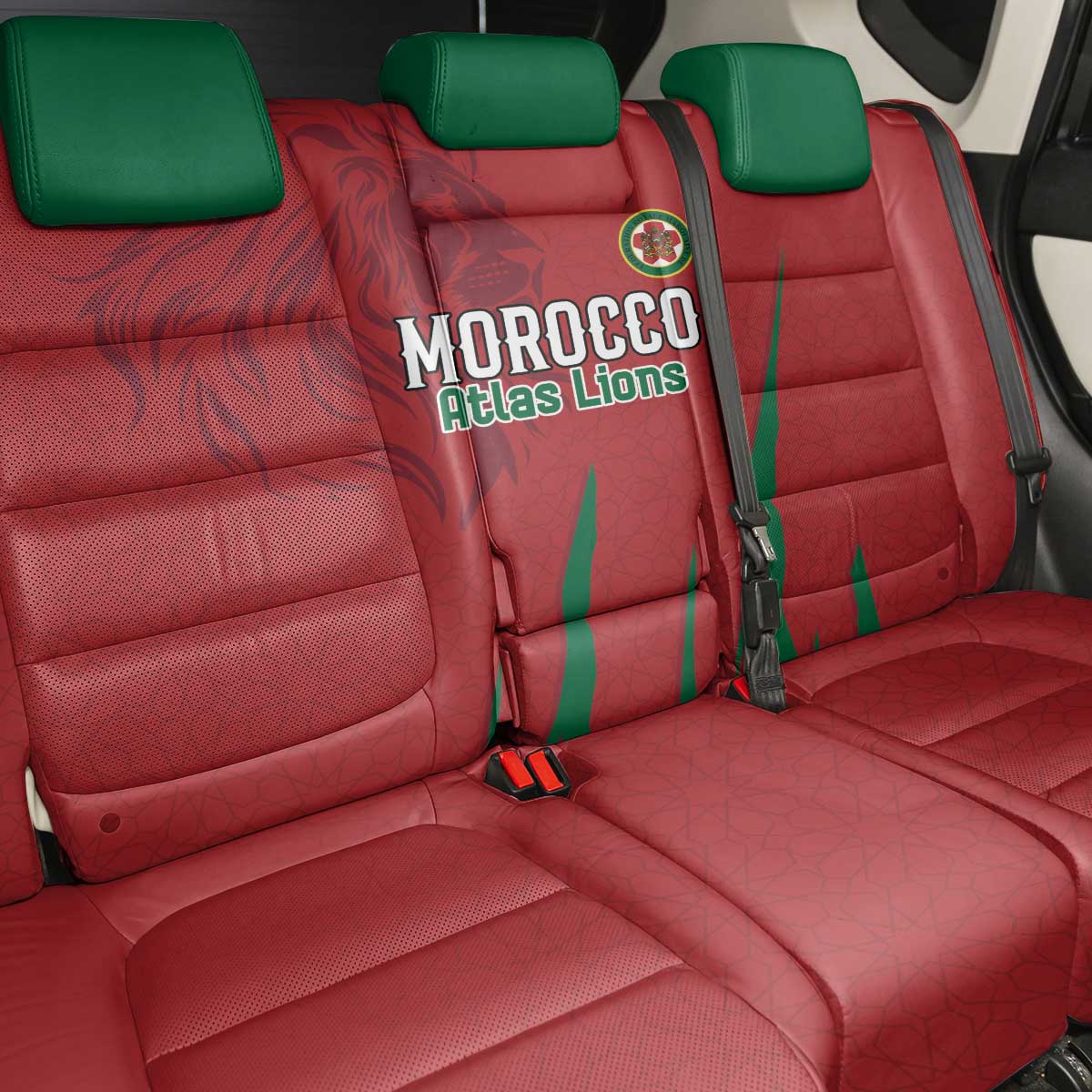 Morocco Football Back Car Seat Cover Atlas Lions Road To Champion