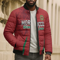 Custom Morocco Football Bomber Puffer Jacket Atlas Lions Road To Champion