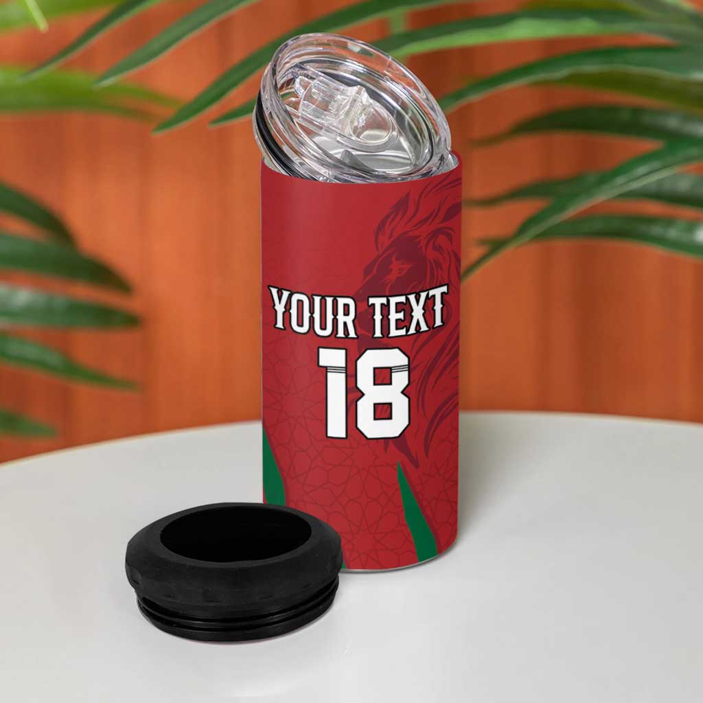 Custom Morocco Football 4 in 1 Can Cooler Tumbler Atlas Lions Road To Champion