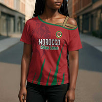 Custom Morocco Football Cross Shoulder Shirt Atlas Lions Road To Champion