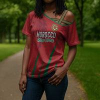 Custom Morocco Football Cross Shoulder Shirt Atlas Lions Road To Champion