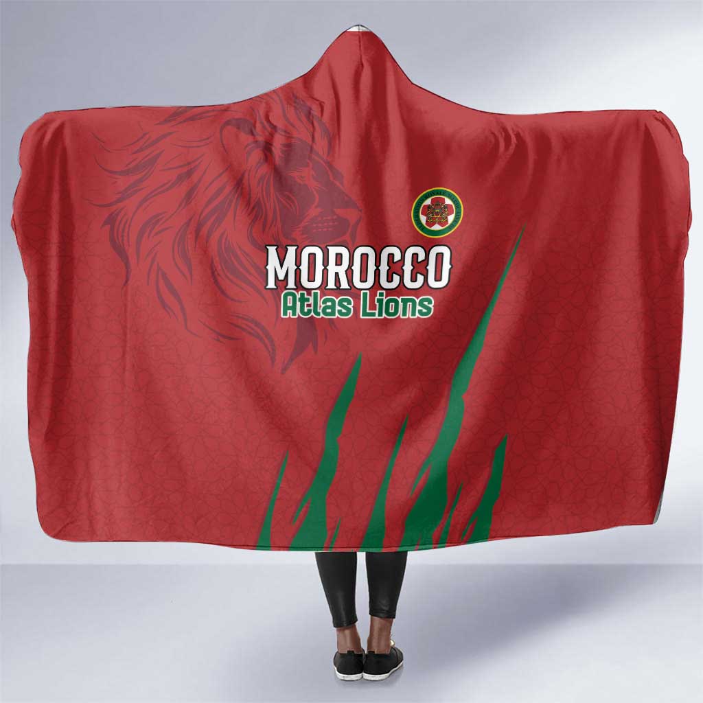 Morocco Football Hooded Blanket Atlas Lions Road To Champion