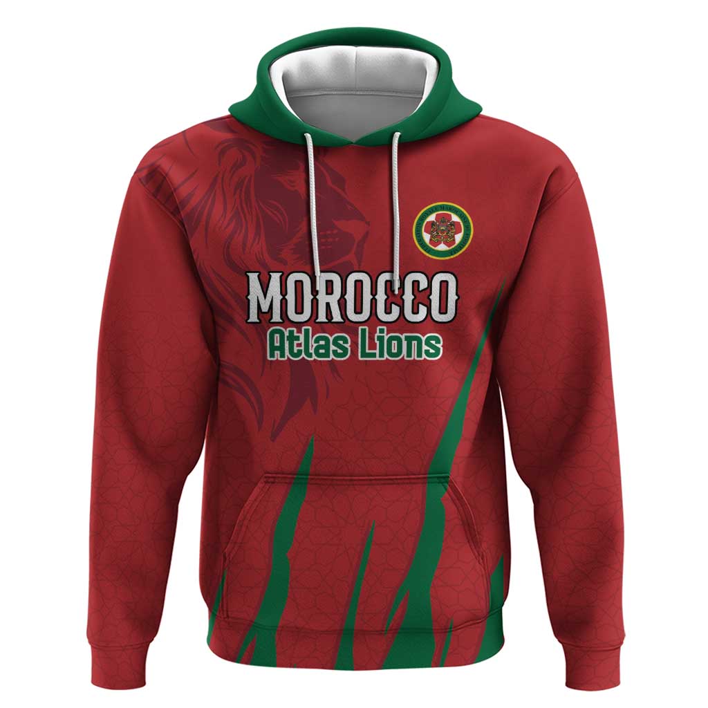 Custom Morocco Football Hoodie Atlas Lions Road To Champion