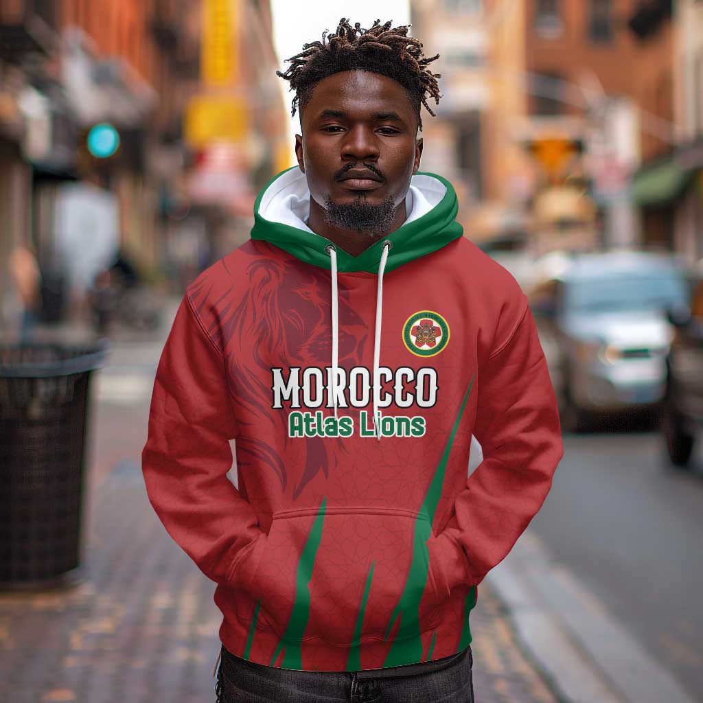 Custom Morocco Football Hoodie Atlas Lions Road To Champion