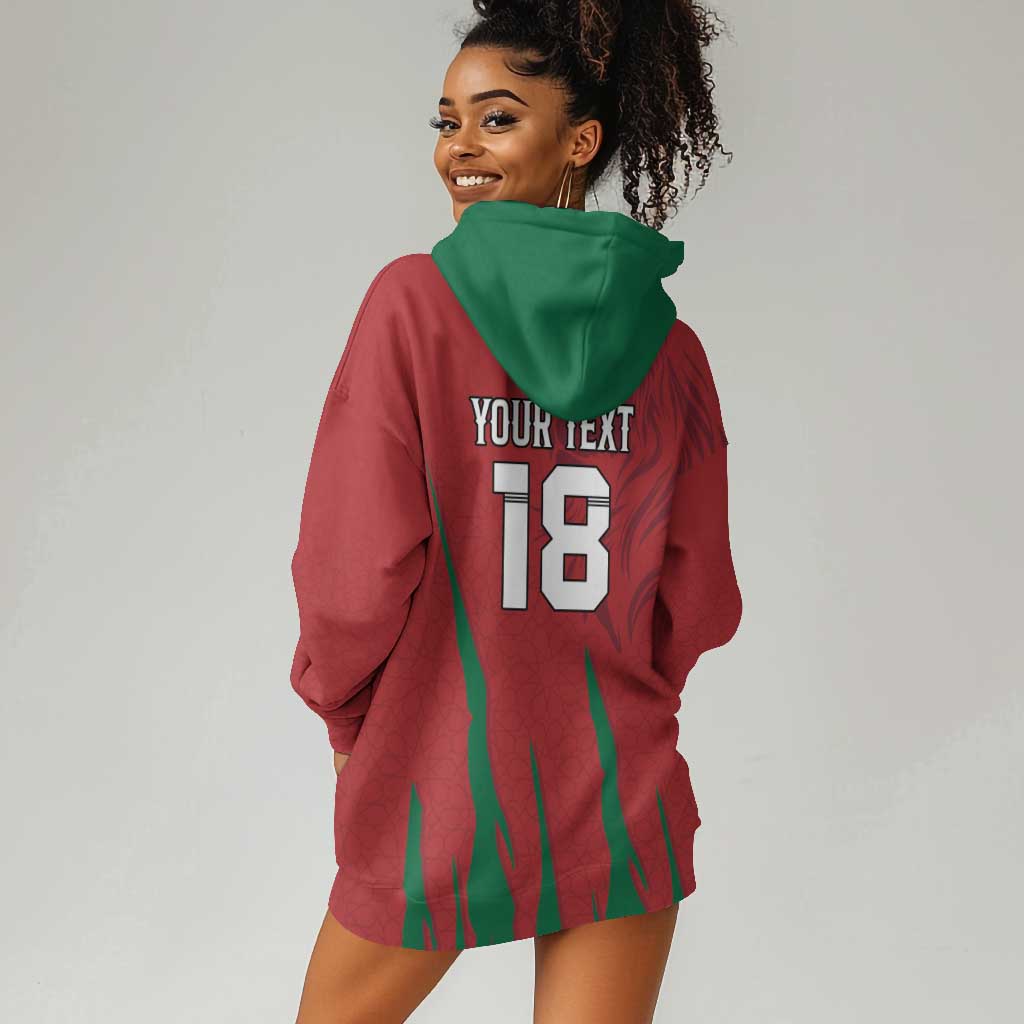 Custom Morocco Football Hoodie Dress Atlas Lions Road To Champion