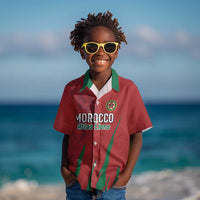 Custom Morocco Football Kid Hawaiian Shirt Atlas Lions Road To Champion