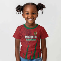 Custom Morocco Football Kid T shirt Atlas Lions Road To Champion