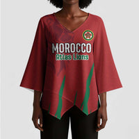 Custom Morocco Football Kimono Sleeve Blouse Atlas Lions Road To Champion