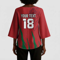 Custom Morocco Football Kimono Sleeve Blouse Atlas Lions Road To Champion