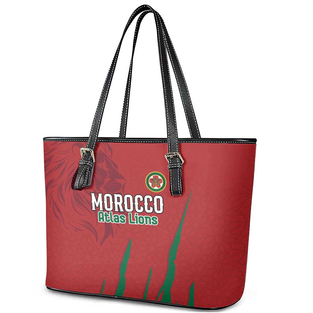 Morocco Football Leather Tote Bag Atlas Lions Road To Champion