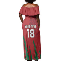 Custom Morocco Football Off Shoulder Maxi Dress Atlas Lions Road To Champion