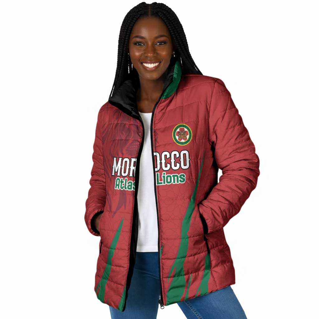 Custom Morocco Football Padded Jacket Atlas Lions Road To Champion