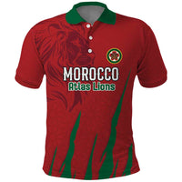 Custom Morocco Football Polo Shirt Atlas Lions Road To Champion LT18