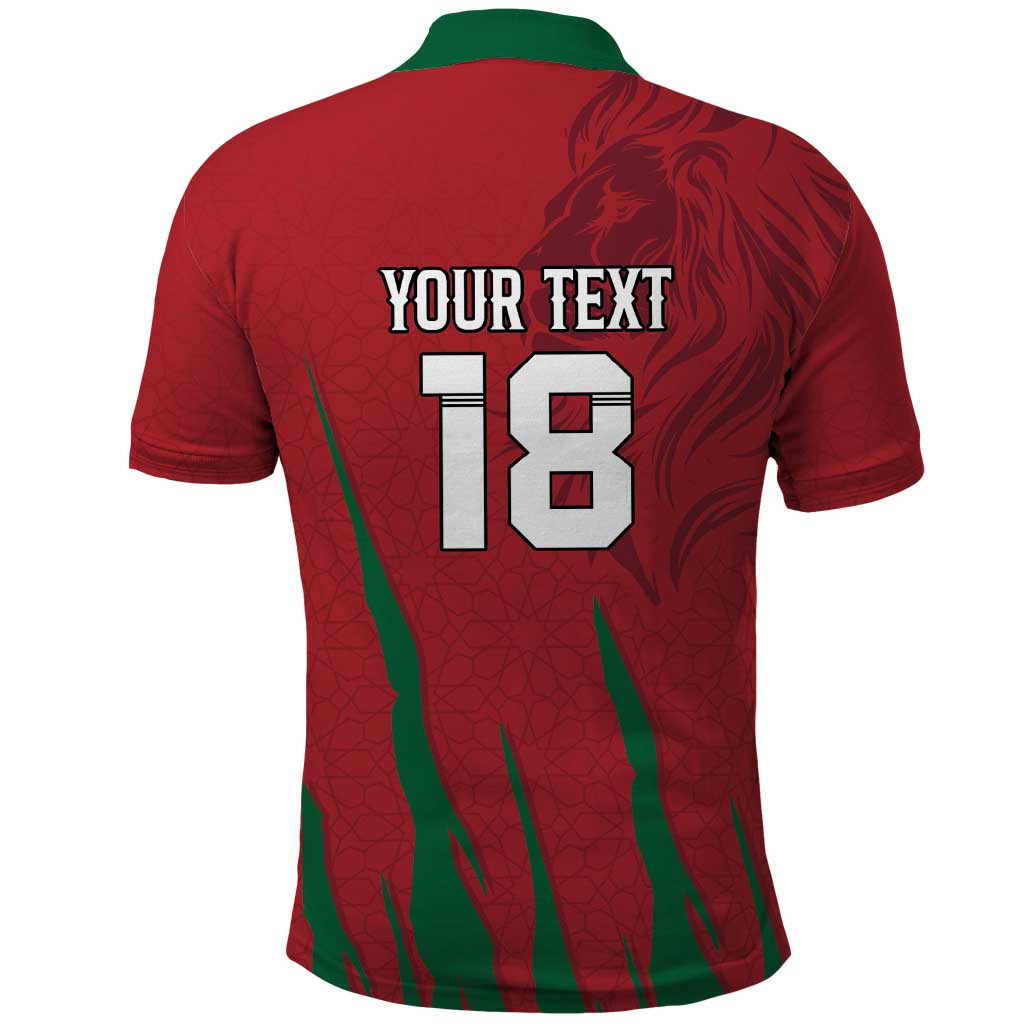 Custom Morocco Football Polo Shirt Atlas Lions Road To Champion LT18