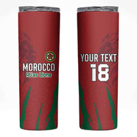 Custom Morocco Football Skinny Tumbler Atlas Lions Road To Champion