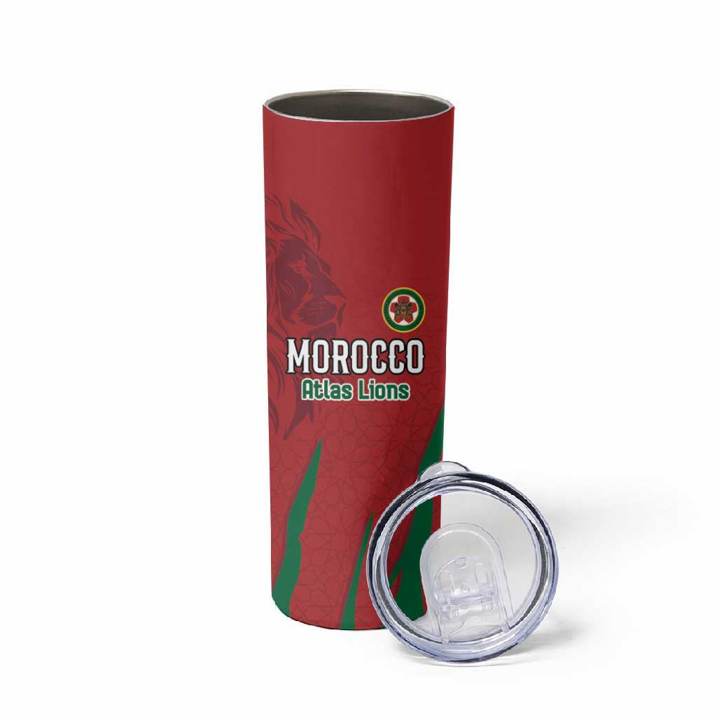 Custom Morocco Football Skinny Tumbler Atlas Lions Road To Champion