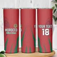 Custom Morocco Football Skinny Tumbler Atlas Lions Road To Champion