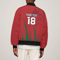 Custom Morocco Football Sleeve Zip Bomber Jacket Atlas Lions Road To Champion