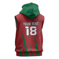 Custom Morocco Football Sleeveless Zip Hoodie Atlas Lions Road To Champion