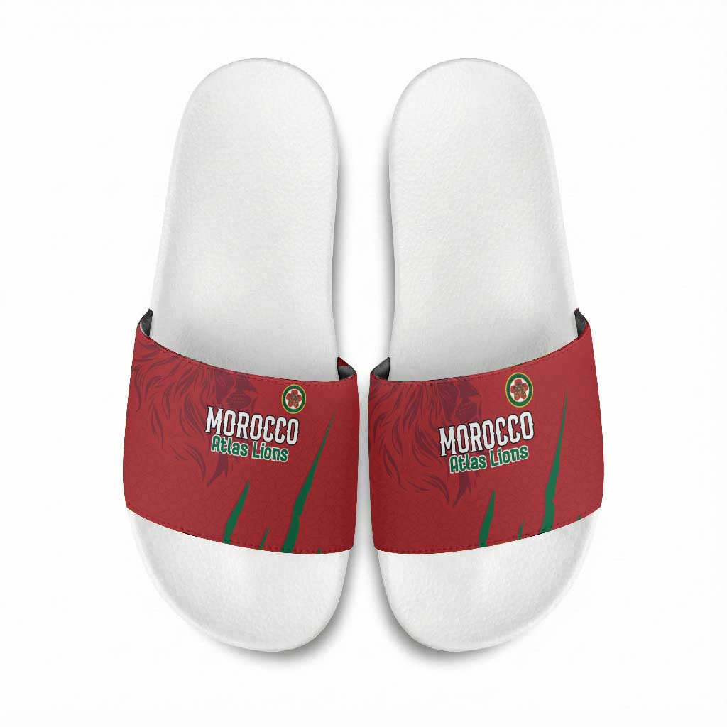 Morocco Football Slide Sandals Atlas Lions Road To Champion