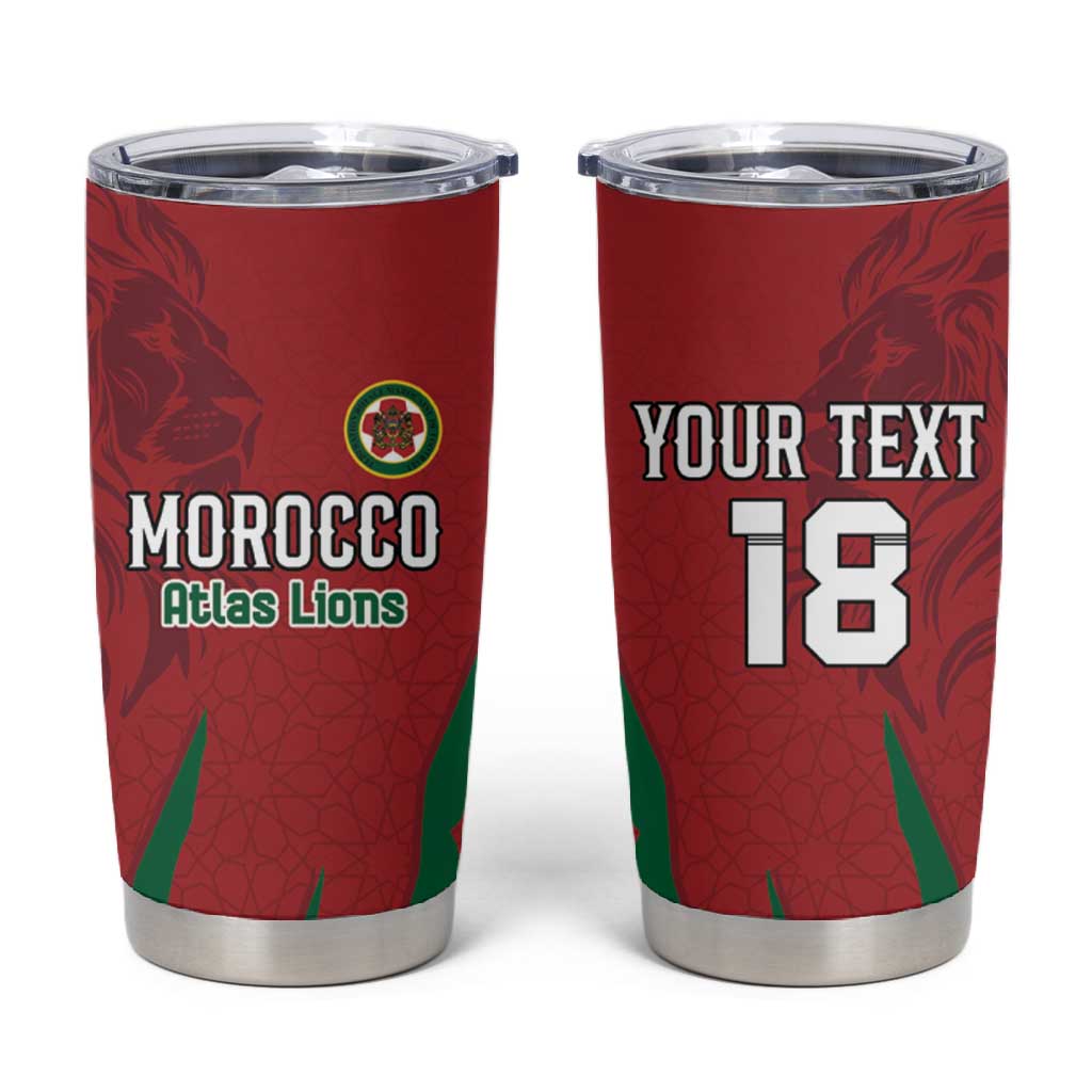 Custom Morocco Football Tumbler Cup Atlas Lions Road To Champion