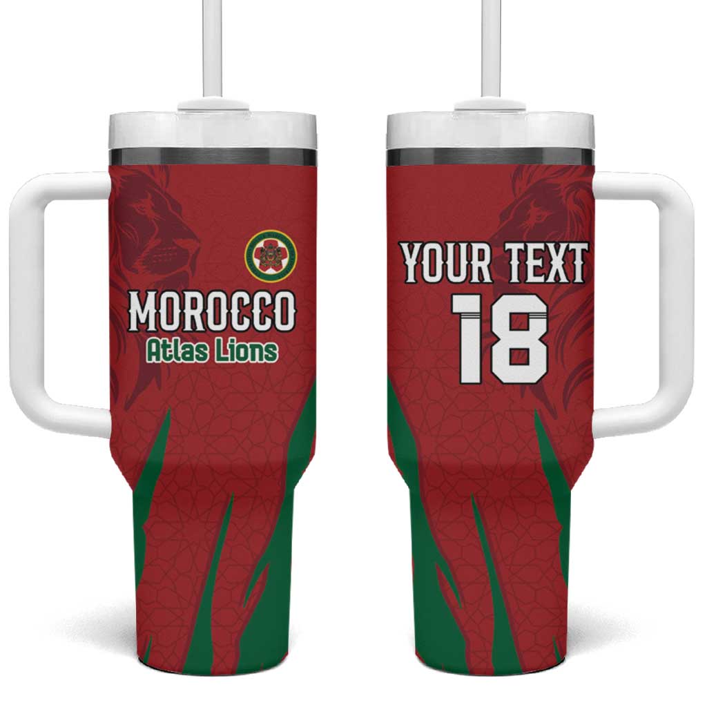 Custom Morocco Football Tumbler With Handle Atlas Lions Road To Champion
