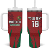 Custom Morocco Football Tumbler With Handle Atlas Lions Road To Champion