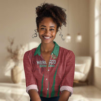 Custom Morocco Football Women Casual Shirt Atlas Lions Road To Champion
