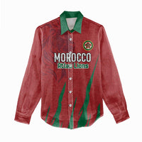 Custom Morocco Football Women Casual Shirt Atlas Lions Road To Champion