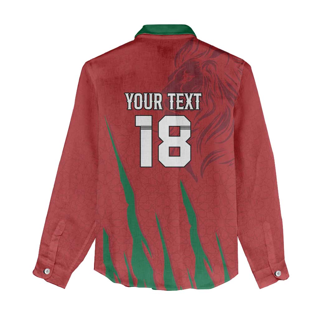 Custom Morocco Football Women Casual Shirt Atlas Lions Road To Champion