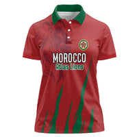 Custom Morocco Football Women Polo Shirt Atlas Lions Road To Champion