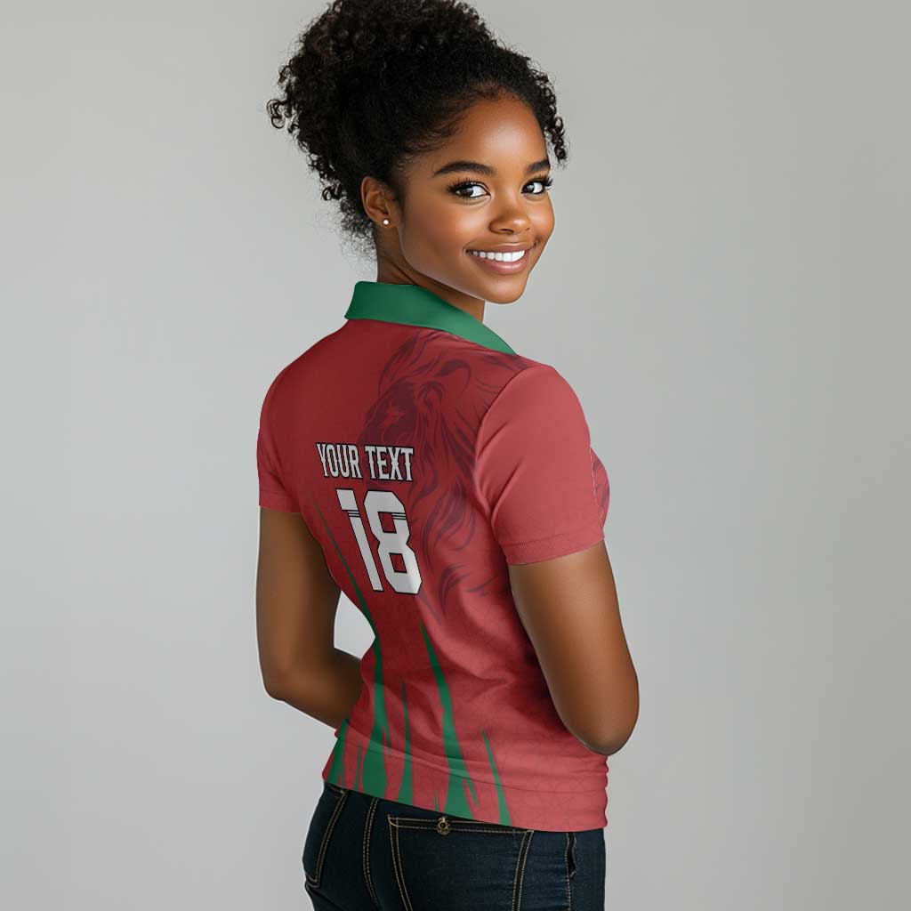 Custom Morocco Football Women Polo Shirt Atlas Lions Road To Champion