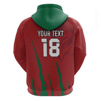 Custom Morocco Football Zip Hoodie Atlas Lions Road To Champion