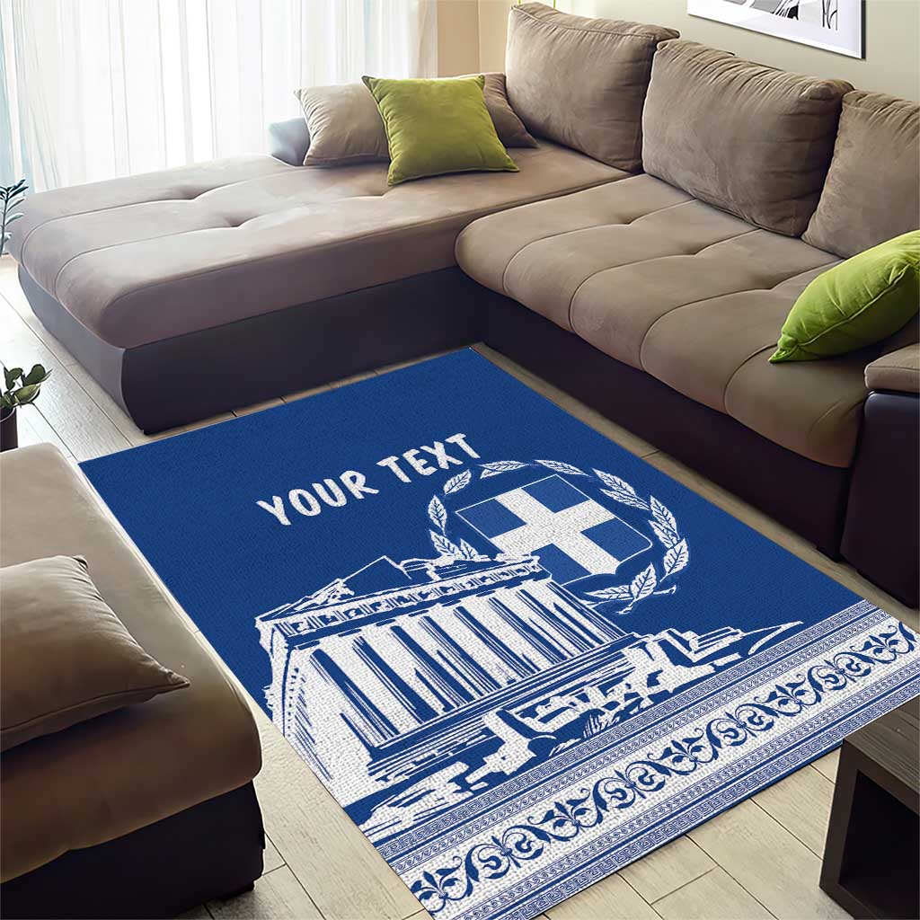 Personalized Greece Athena Goddess Area Rug Parthenon Greek Key Patterns