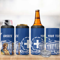 Personalized Greece Athena Goddess 4 in 1 Can Cooler Tumbler Parthenon Greek Key Patterns