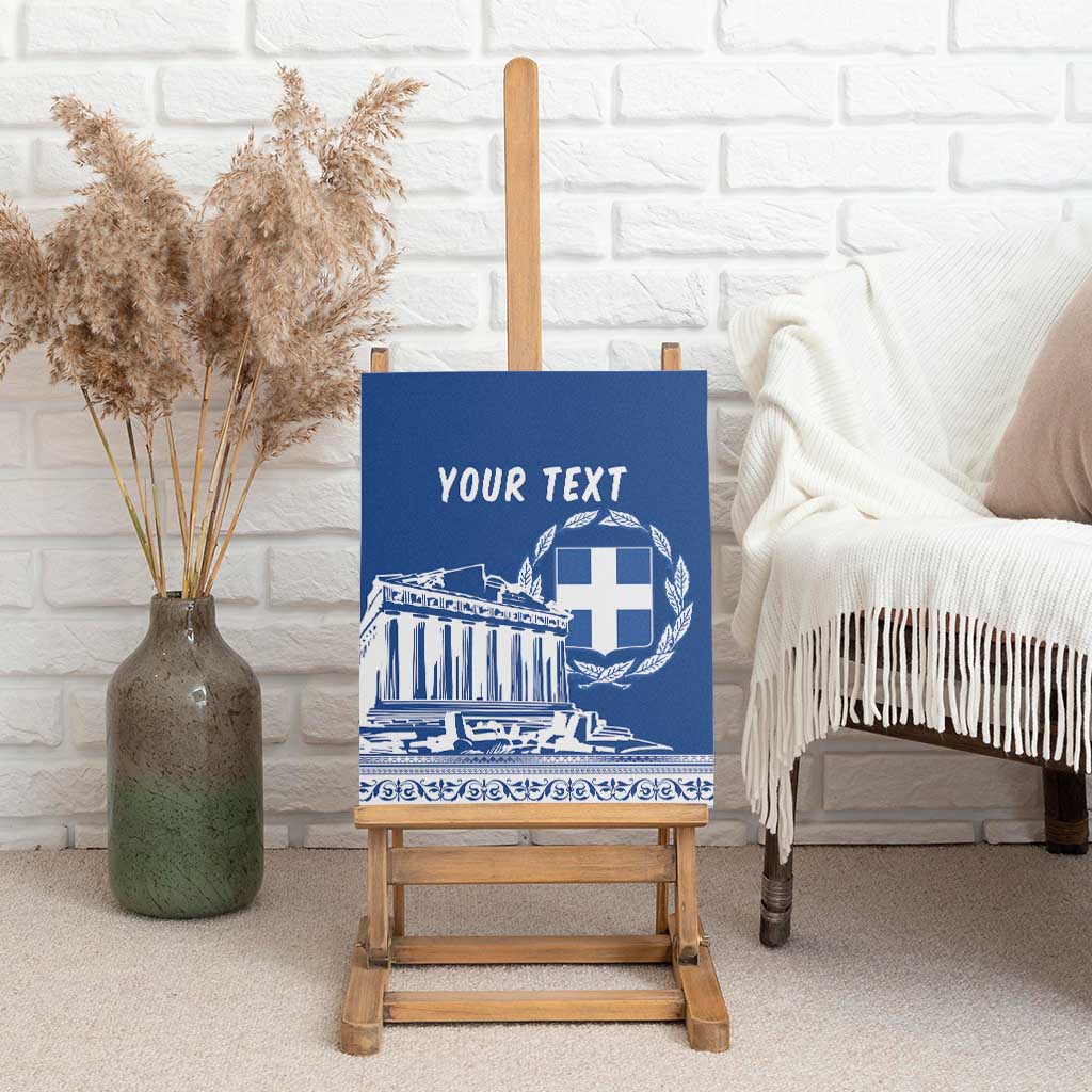 Personalized Greece Athena Goddess Canvas Wall Art Parthenon Greek Key Patterns