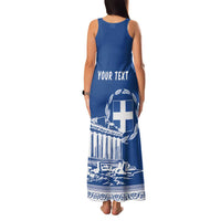 Personalized Greece Athena Goddess Family Matching Tank Maxi Dress and Hawaiian Shirt Parthenon Greek Key Patterns