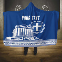 Personalized Greece Athena Goddess Hooded Blanket Parthenon Greek Key Patterns