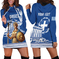 Personalized Greece Athena Goddess Hoodie Dress Parthenon Greek Key Patterns