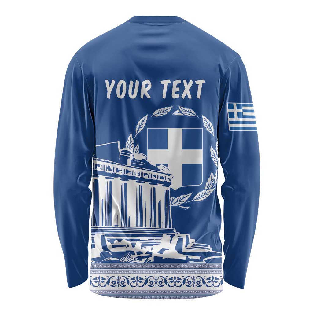 Personalized Greece Athena Goddess Long Sleeve Shirt Parthenon Greek Key Patterns