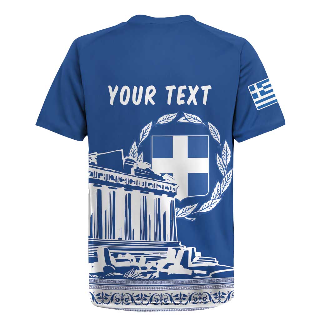 Personalized Greece Athena Goddess Rugby Jersey Parthenon Greek Key Patterns